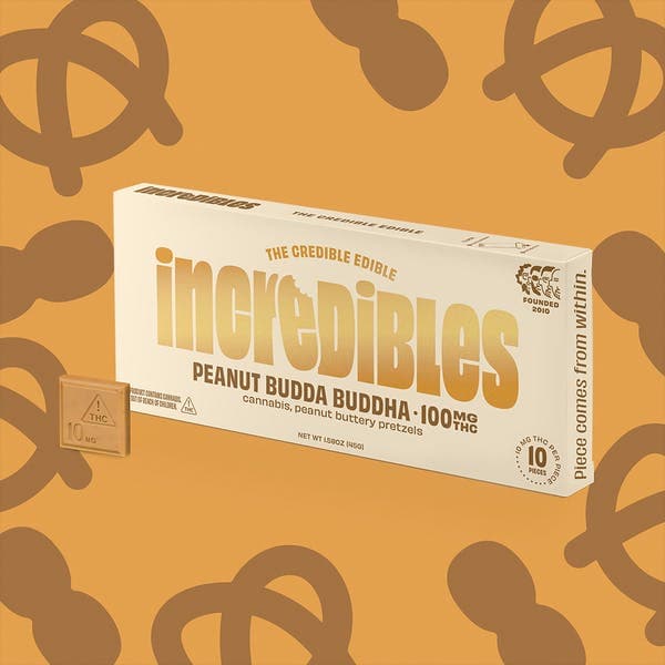 Peanut Budda Buddha Bar • Chocolate • 10 pack • 100mg THC - Incredibles | Treehouse Cannabis