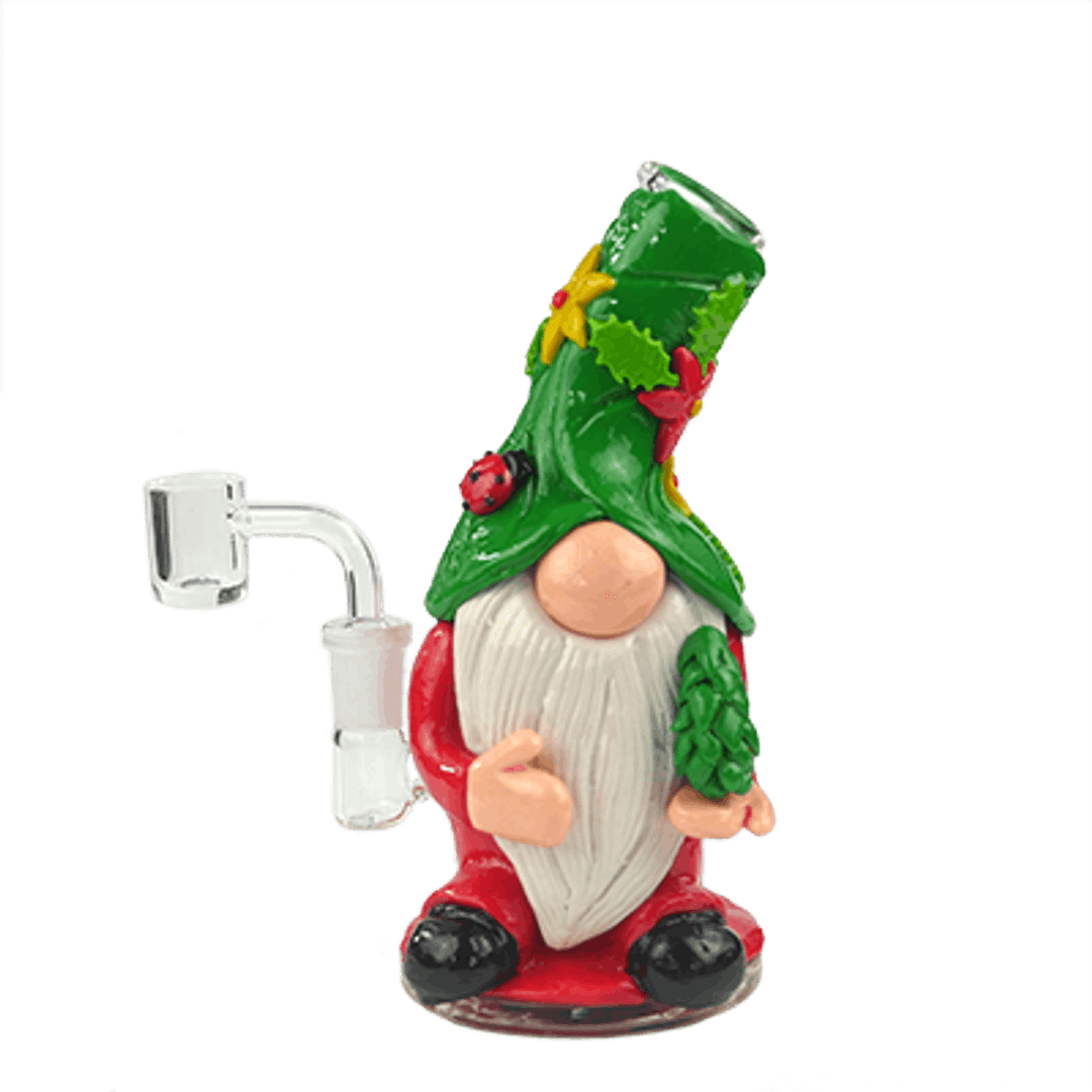 7.5"  Christmas Gnome bong & banger - LuvBuds | Treehouse Cannabis