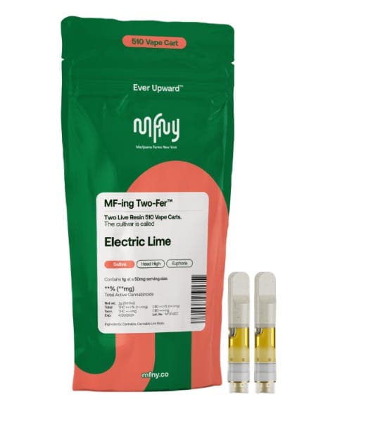 Electric Lime Live Resin 510 Cart Two-Fer .5G 2pk - MFNY