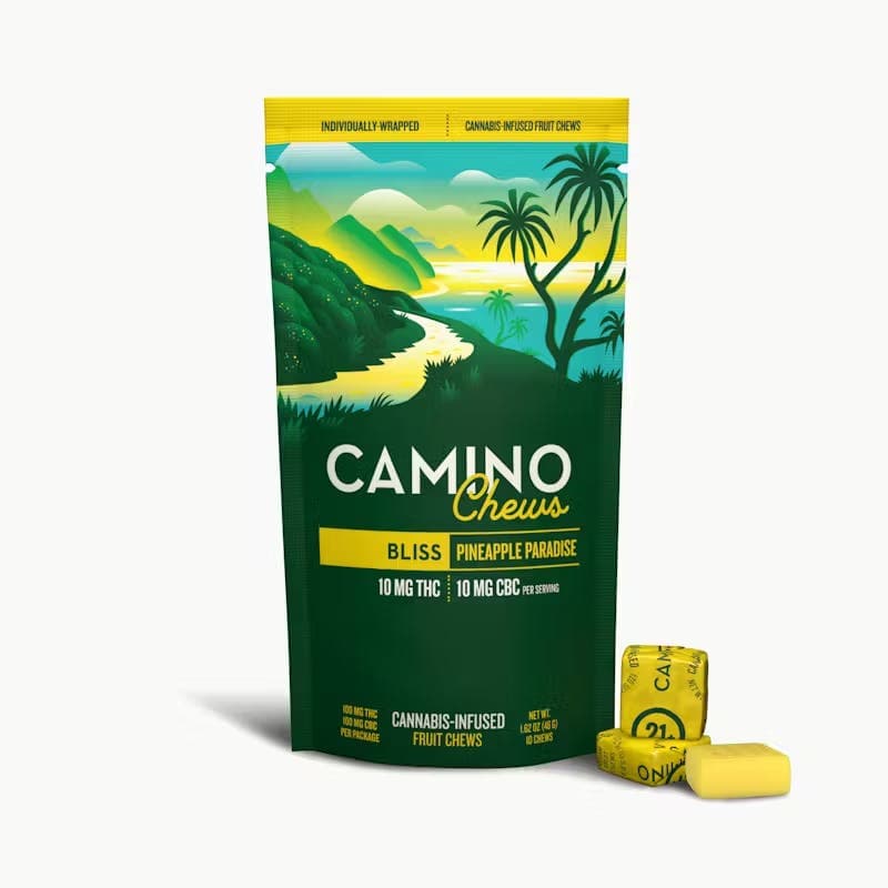 Pineapple Paradise 10:10 THC/CBC Chews 10 pack • 100 mg - Camino | Treehouse Cannabis