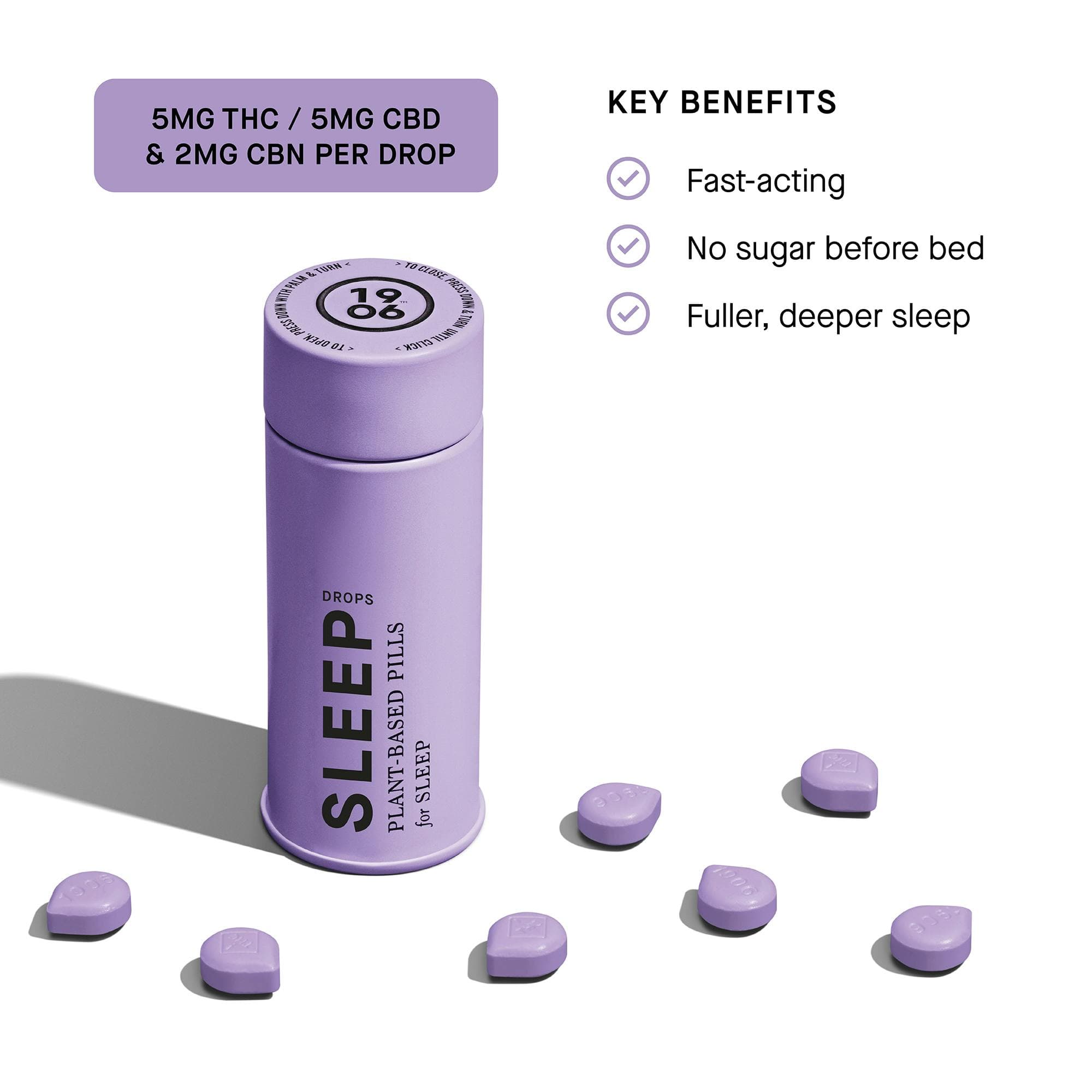 product image for Sleep Drops 20 Pack Tablets THC: 100mg, CBD: 100mg, CBN: 50mg