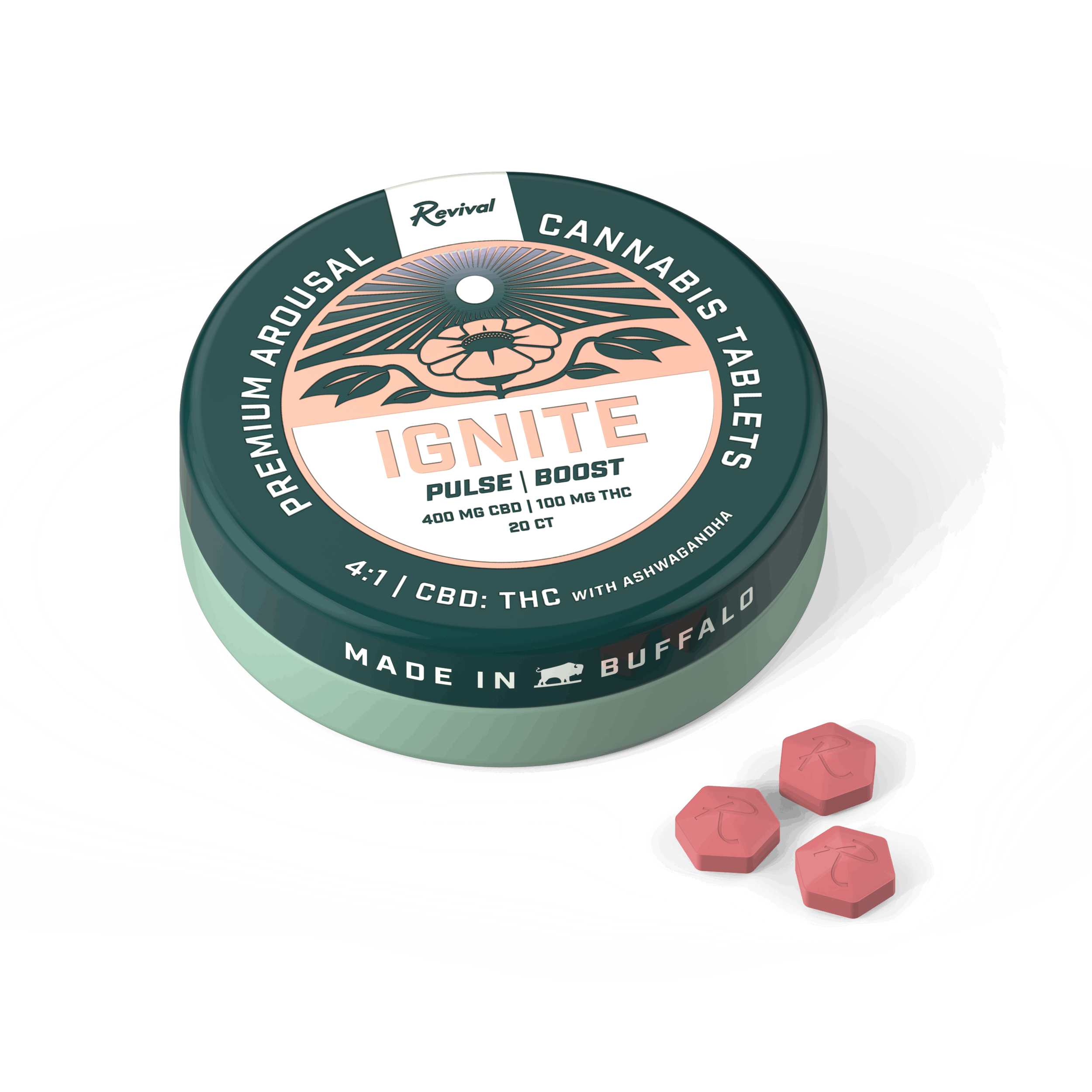 product image for 4:1 Ignite Tablets 400mg CBD 100mg THC 20 Pack
