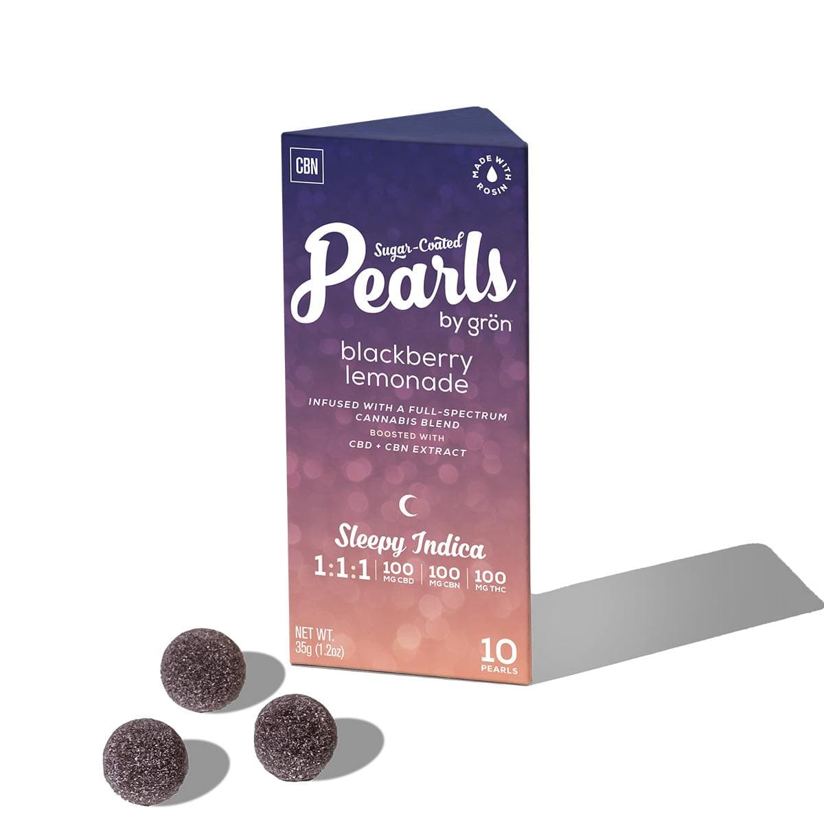 Blackberry Lemonade Pearls 1:1:1 10 Pack Gummies THC: 100mg - Gron
