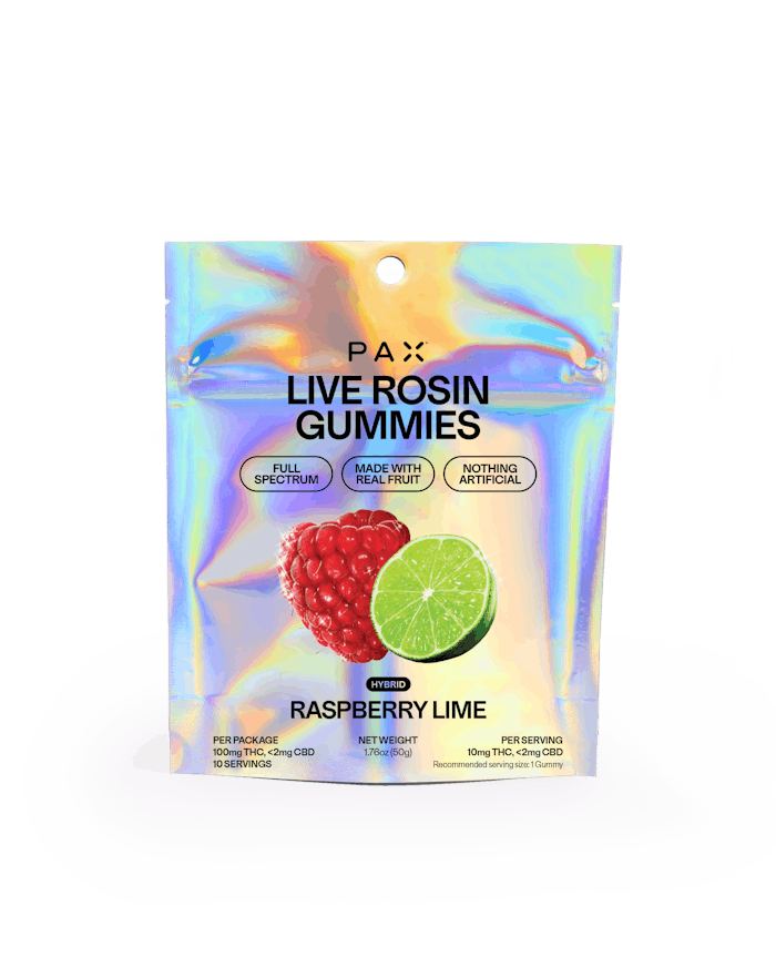 product image for Raspberry Lime Live Rosin Gummies 10 pack 100mg