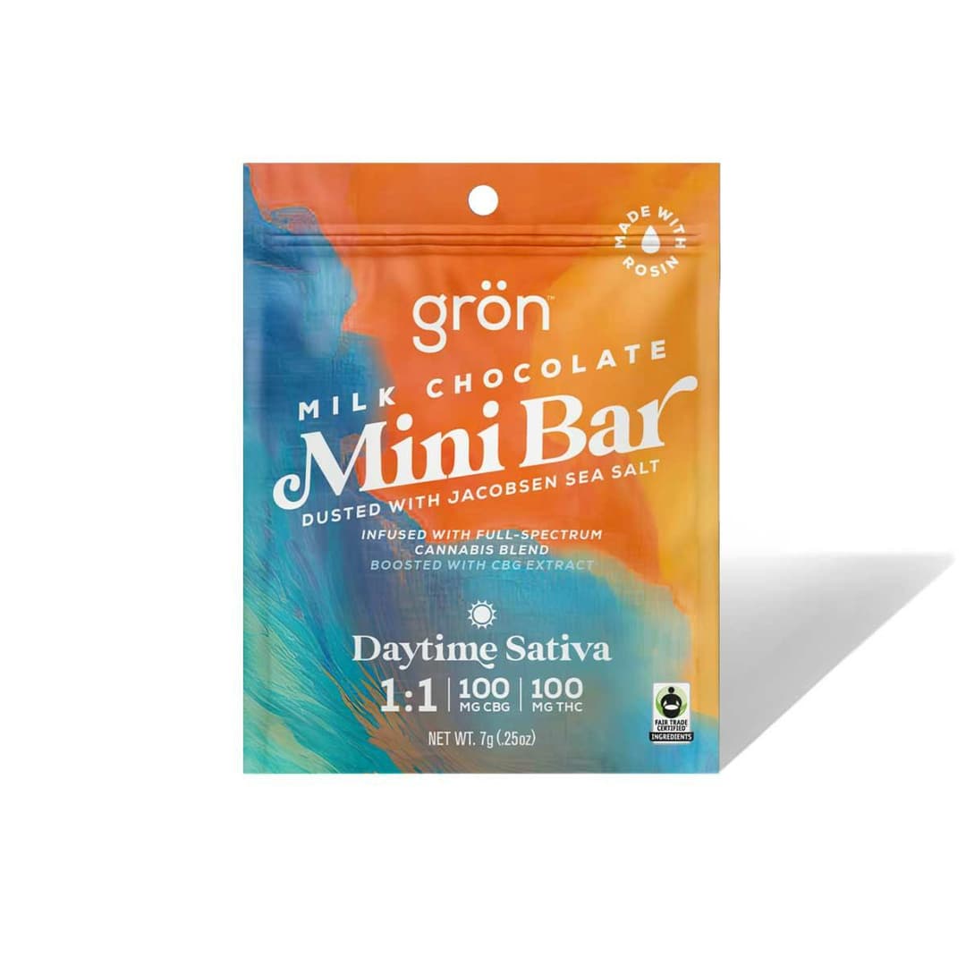 1:1 Milk Chocolate Mini Bar - CBG/THC - Daytime Sativa - Grön | Treehouse Cannabis