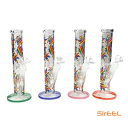 10" Leafy Rainbow Tube Bong with Bowl