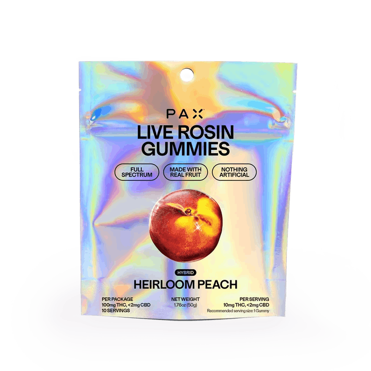 product image for Heirloom Peach Live Rosin Gummies 10 pack 100mg