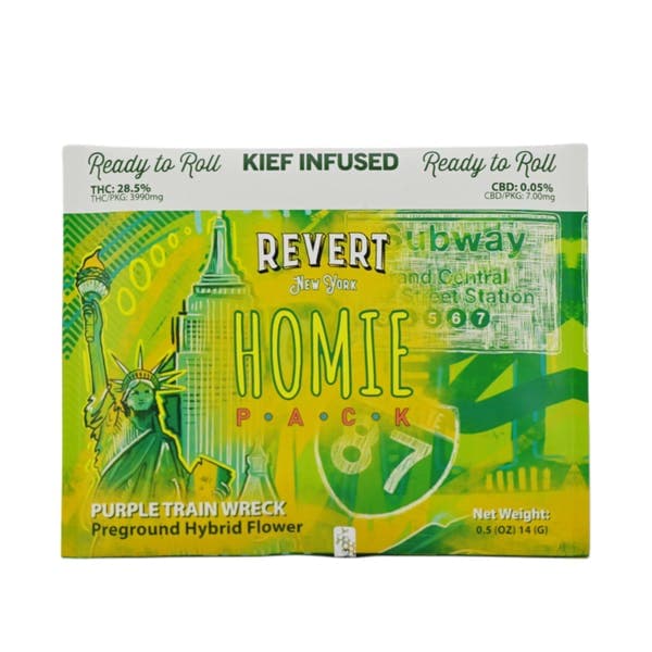 product image for Purple Trainwreck Kief Infused Pre-ground Flower 14g