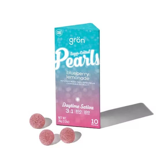 Blueberry Lemonade Pearls 3:1 • 10 Pack • Gummies • THC: 100mg, CBD: 300mg - Grön | Treehouse Cannabis