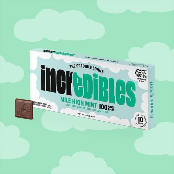 Mile High Mint Bar • Chocolate • 10 pack • 100mg THC - Incredibles | Treehouse Cannabis