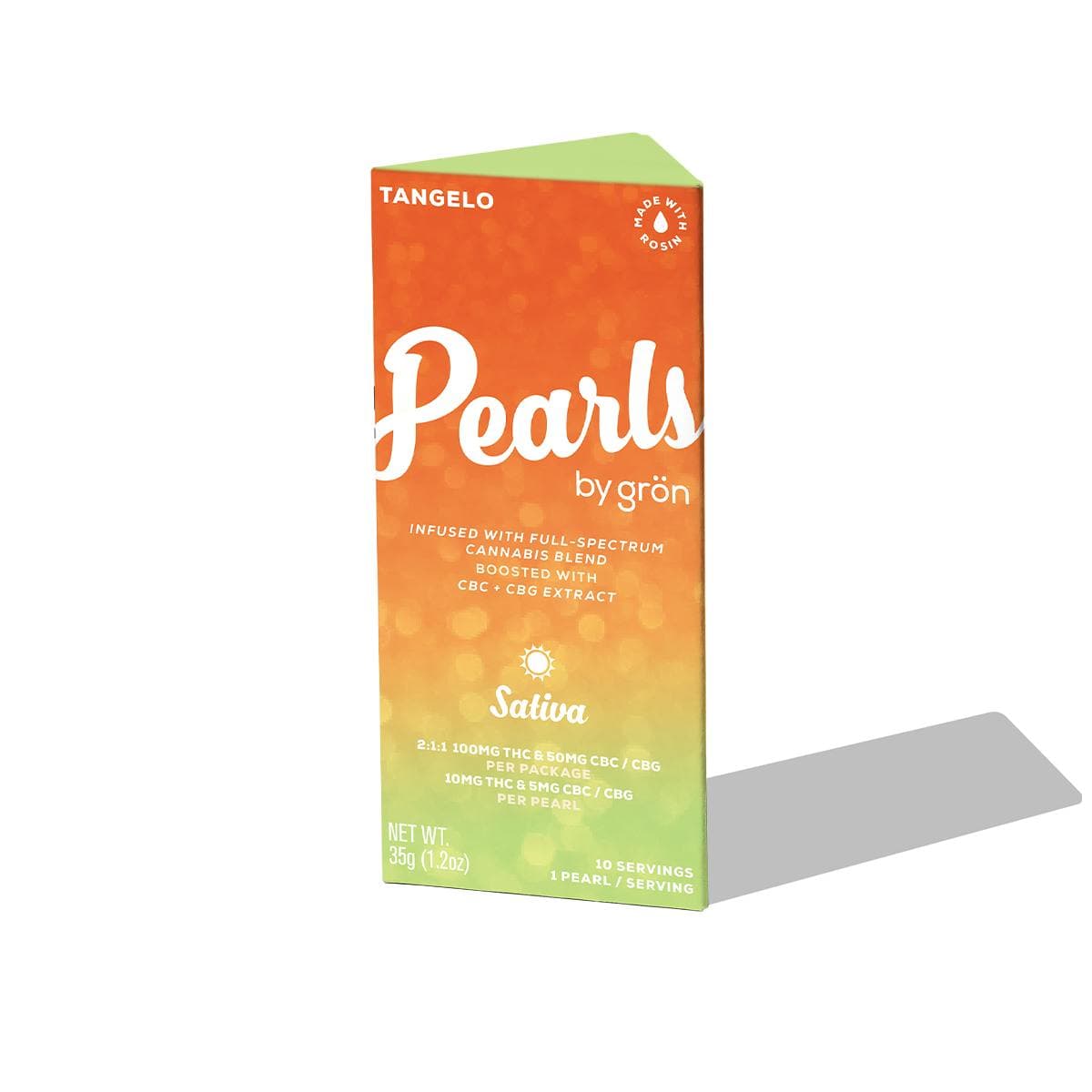 Tangelo Pearls 2:1:1 THC:CBC:CBG 10 Pack Gummies THC: 100mg, CBD: 50mg - Grön