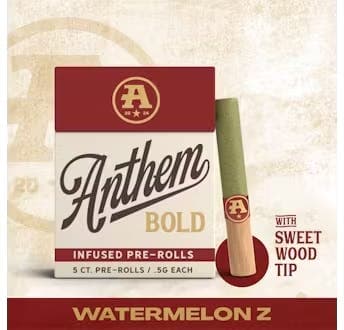 Watermelon Z • Wood Tip Infused 5 pack Pre-Roll • 2.5g - Anthem | Treehouse Cannabis
