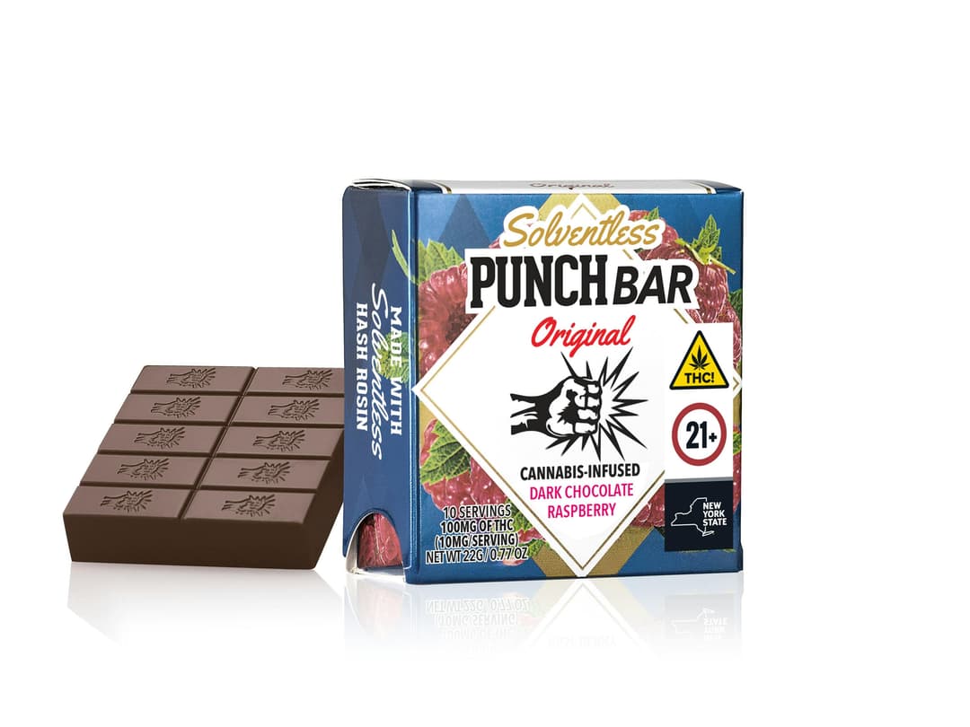 Dark Chocoloate Raspberry Bar • 100mg - Punch Bar | Treehouse Cannabis