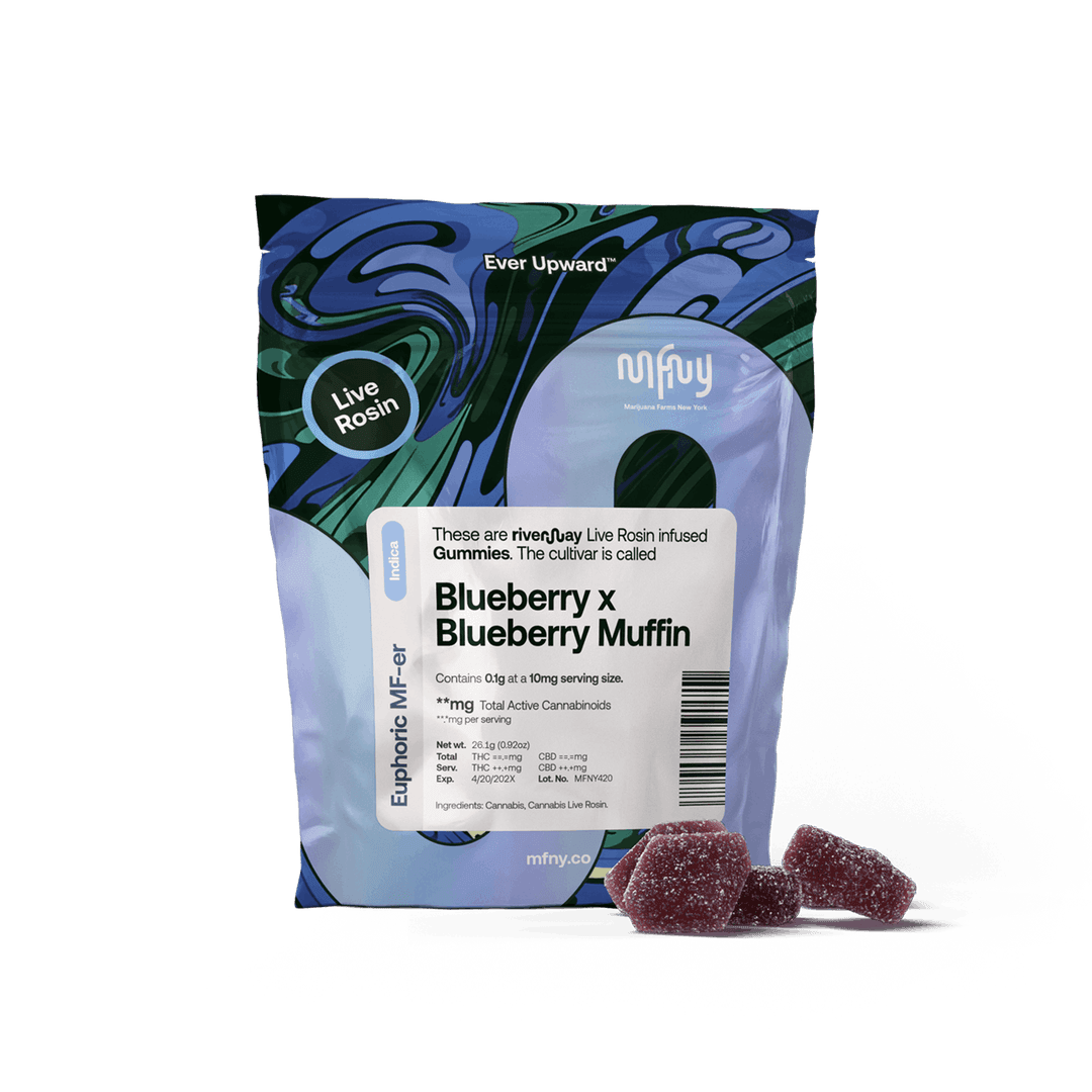 Blueberry x Blueberry Muffin • Live Rosin Gummies • 10 Pack • 100mg - MFNY | Treehouse Cannabis