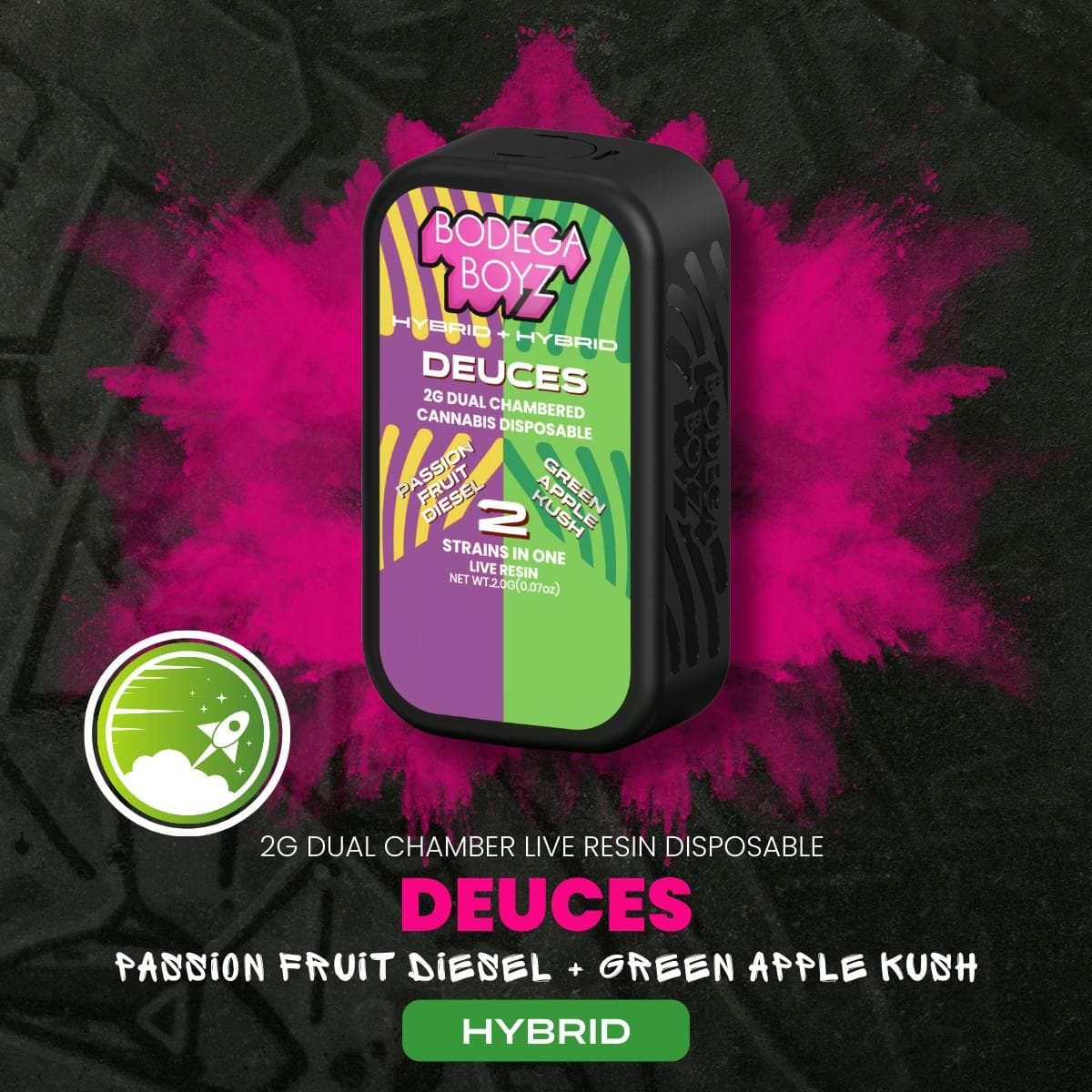 product image for Passion Fruit Diesel X Green Apple Kush Live Resin AIO Disposable 2g