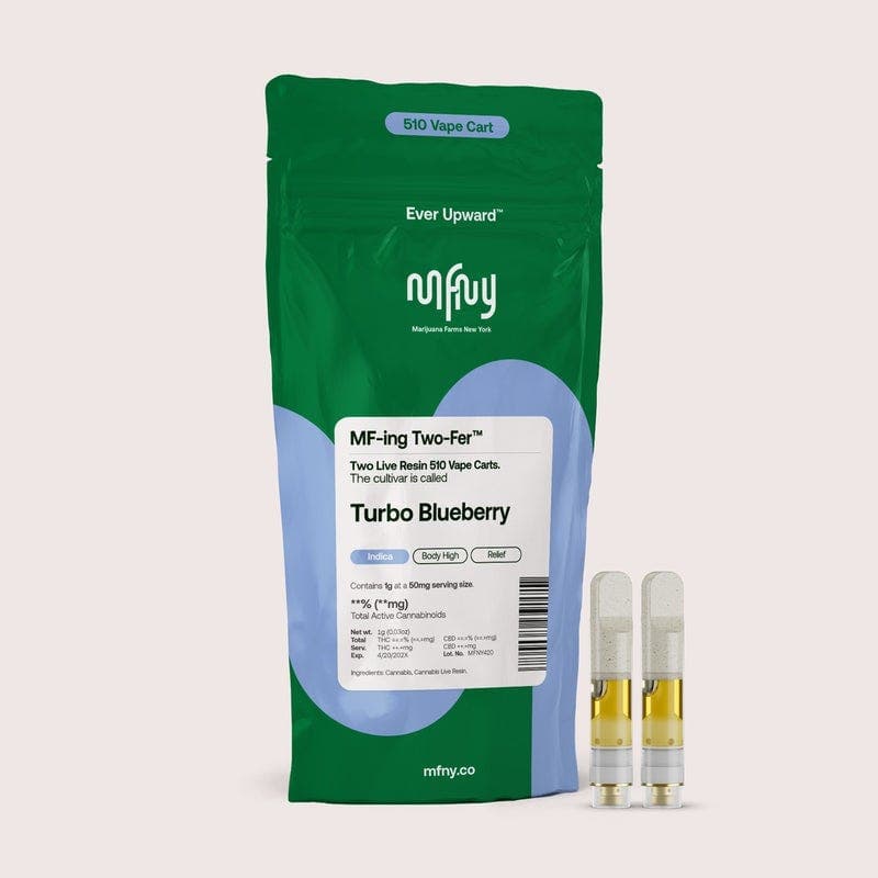 Turbo Blueberry Live Resin 510 Cart Two-Fer • .5G • 2pk - MFNY | Treehouse Cannabis