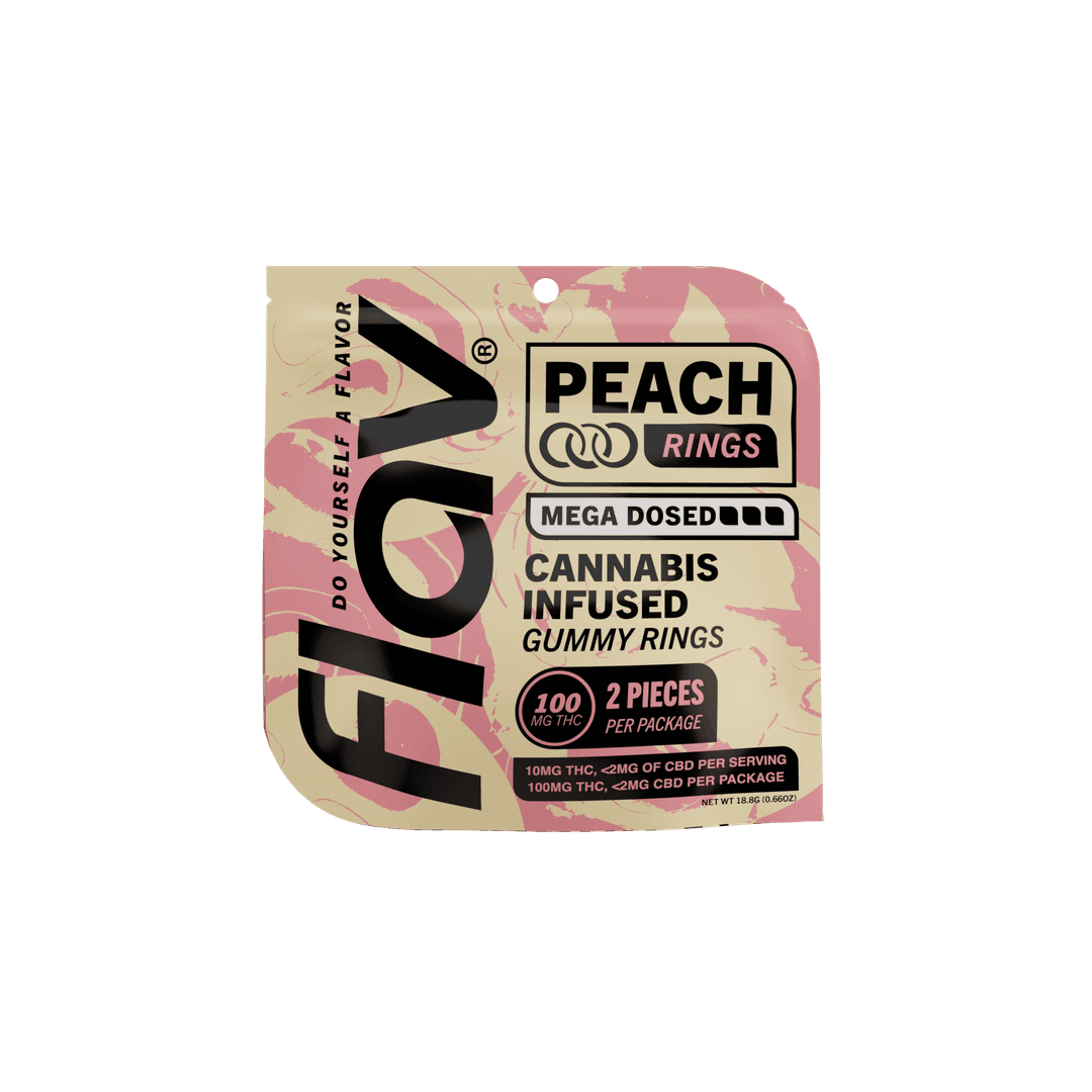 Peach Mega Rings - 100mg - Flav | Treehouse Cannabis