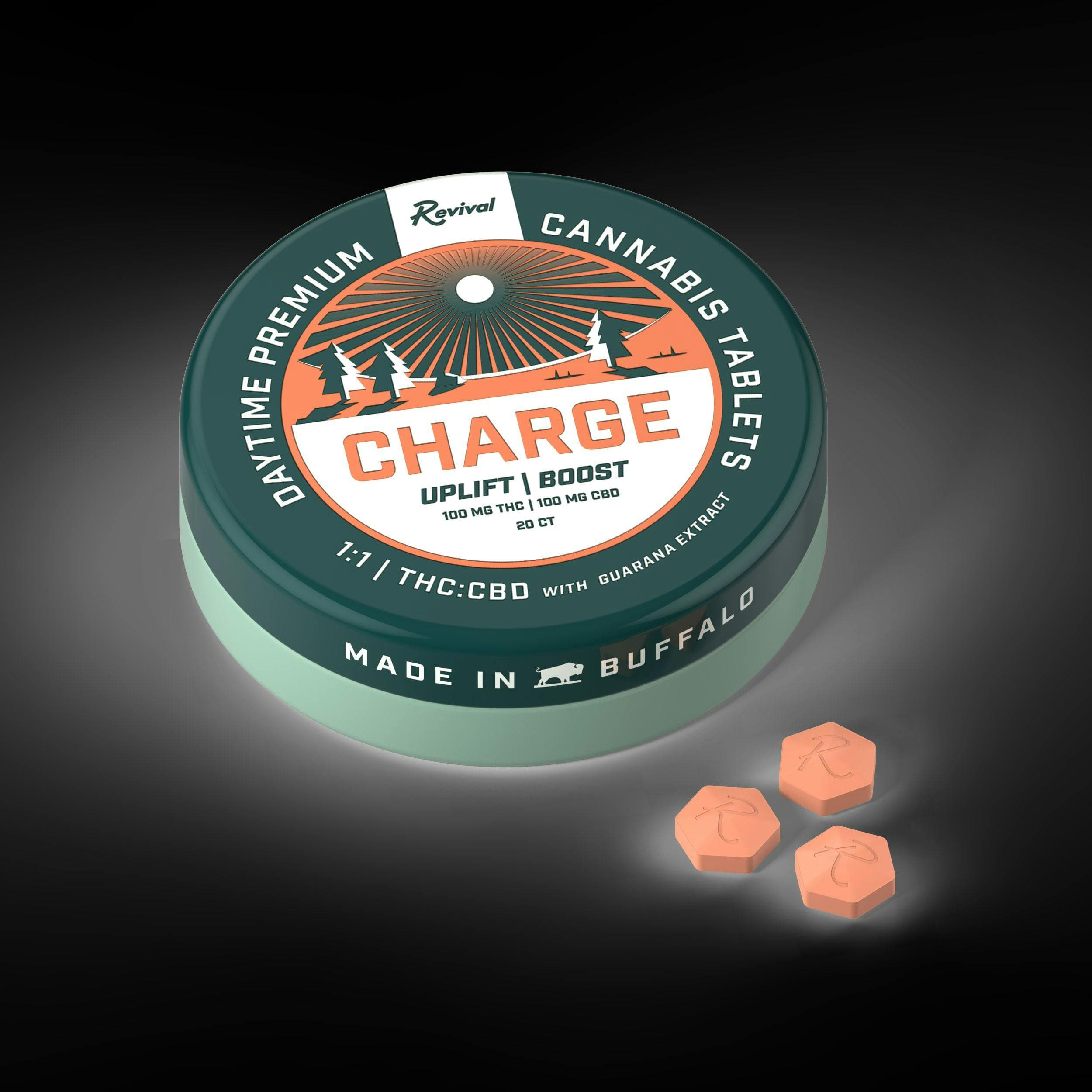 product image for 1:1 Charge Tablets 100mg THC 100mg CBD 20 Pack