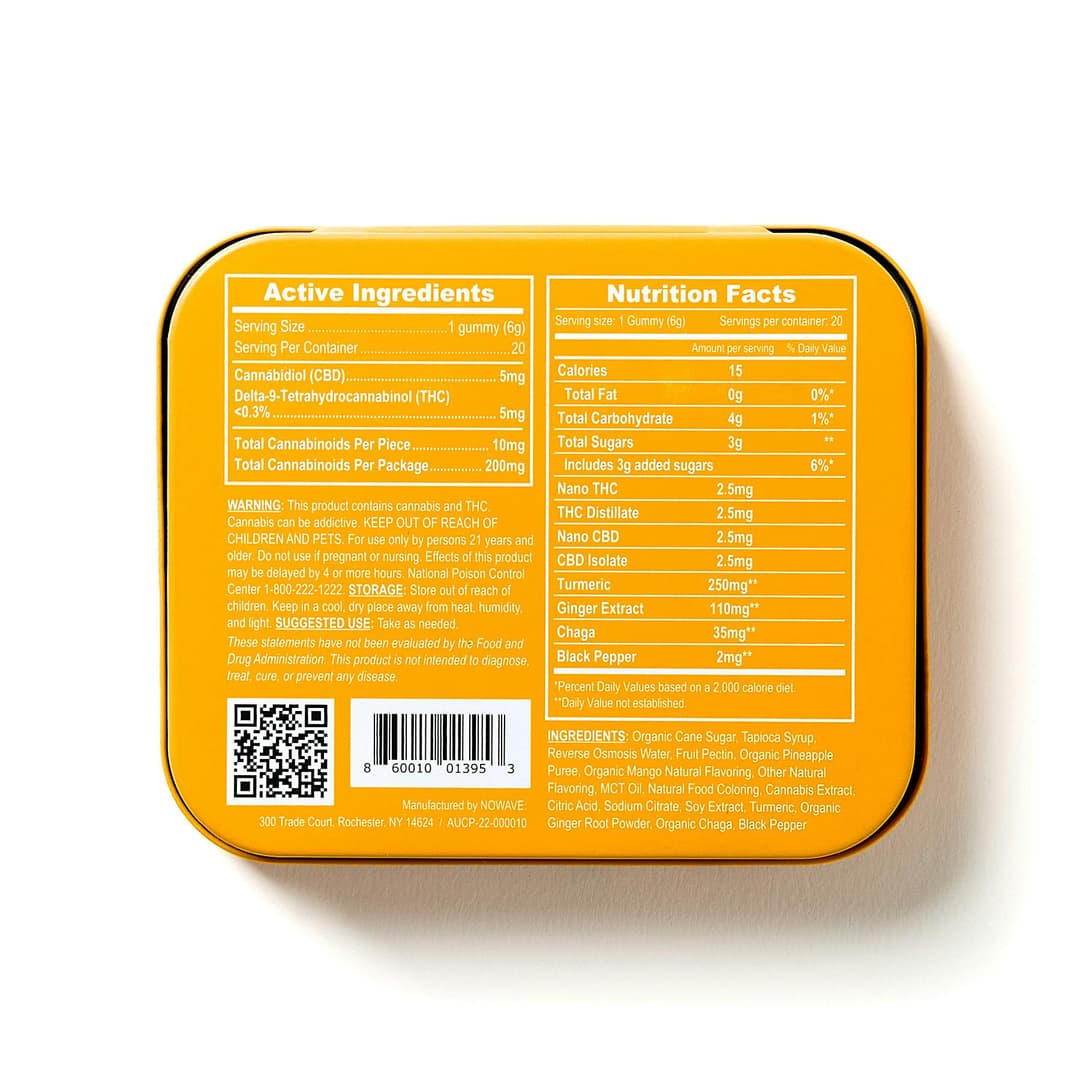 Mango Ginger "Fixer Upper" • 20 Pack • Gummies • THC: 100mg, CBD: 100mg - Eaton Botanicals | Treehouse Cannabis