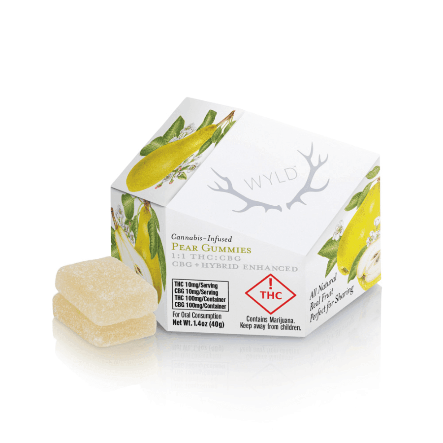 Pear 1:1 CBG + Hybrid Enhanced Gummies THC: 100mg - Wyld