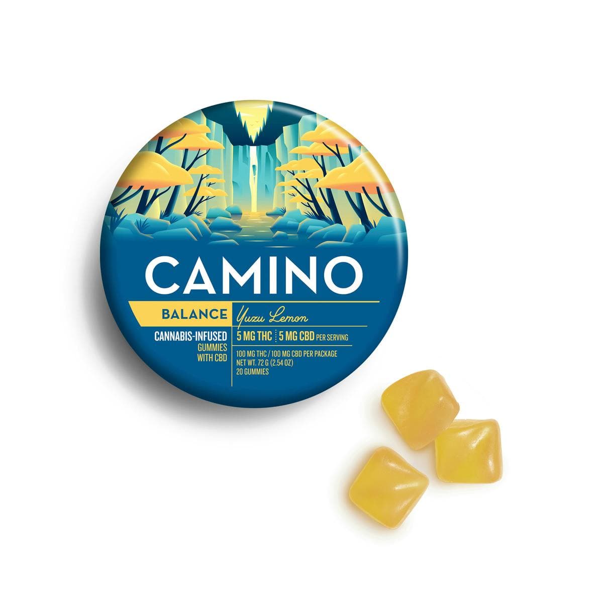 product image for Camino Yuzu Lemon 5:5 'Balance' Gummies [20pk]