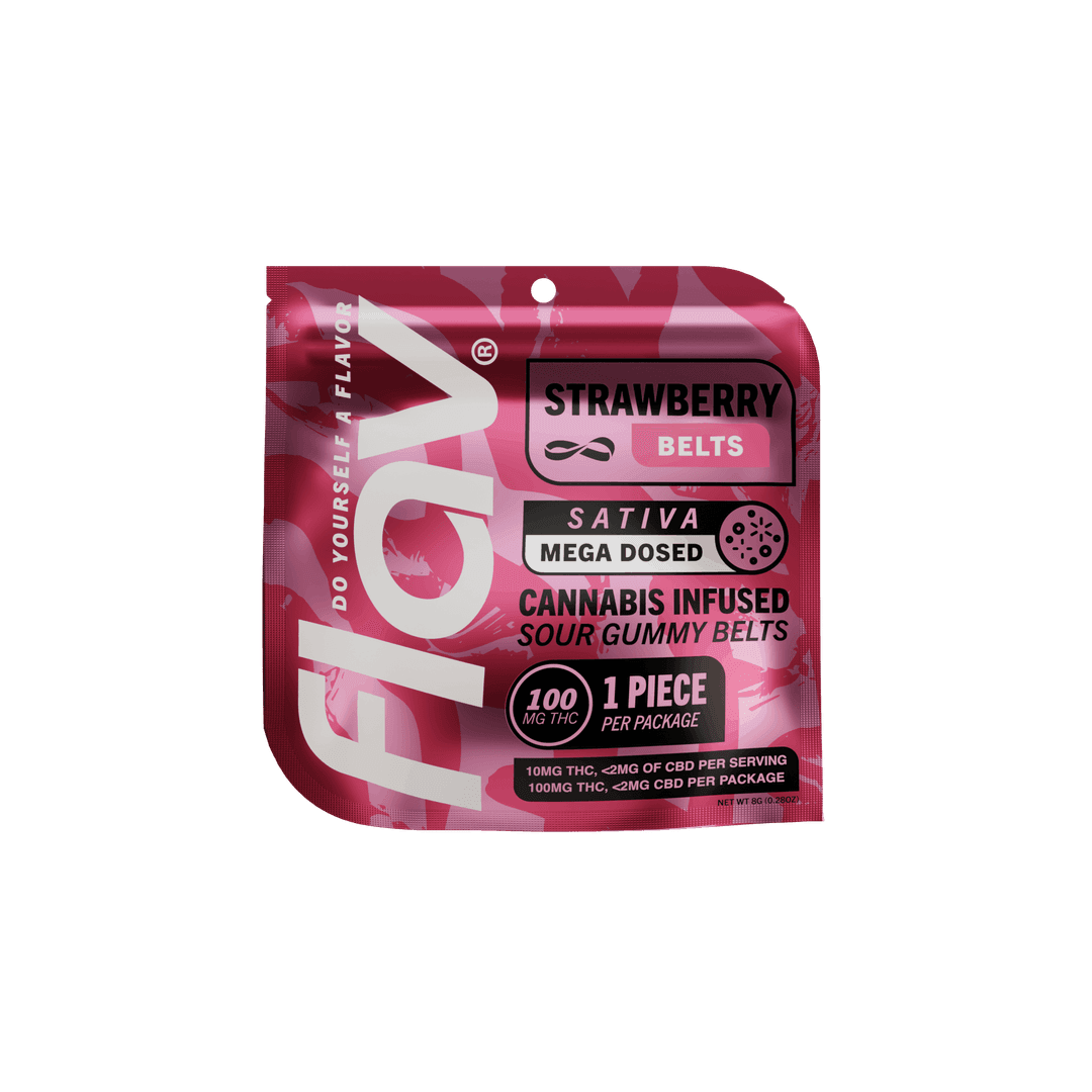 Strawberry Mega Belt - Live Resin - 100mg - Sativa - Flav | Treehouse Cannabis