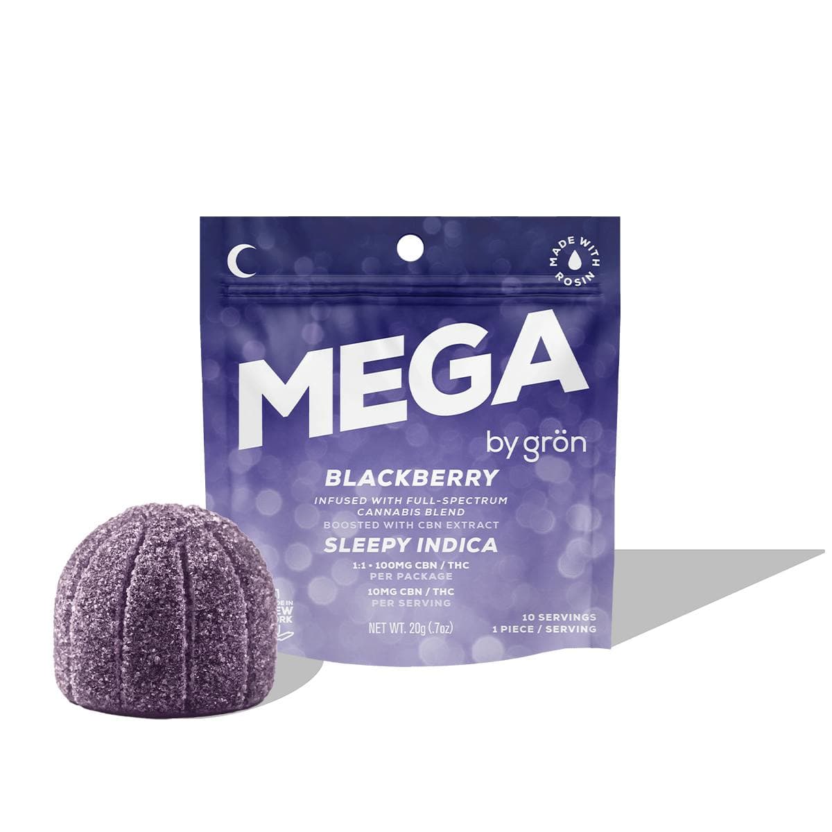 product image for Blackberry Mega Pearl 1:1 Single Gummy THC: 100mg, CBN: 100mg