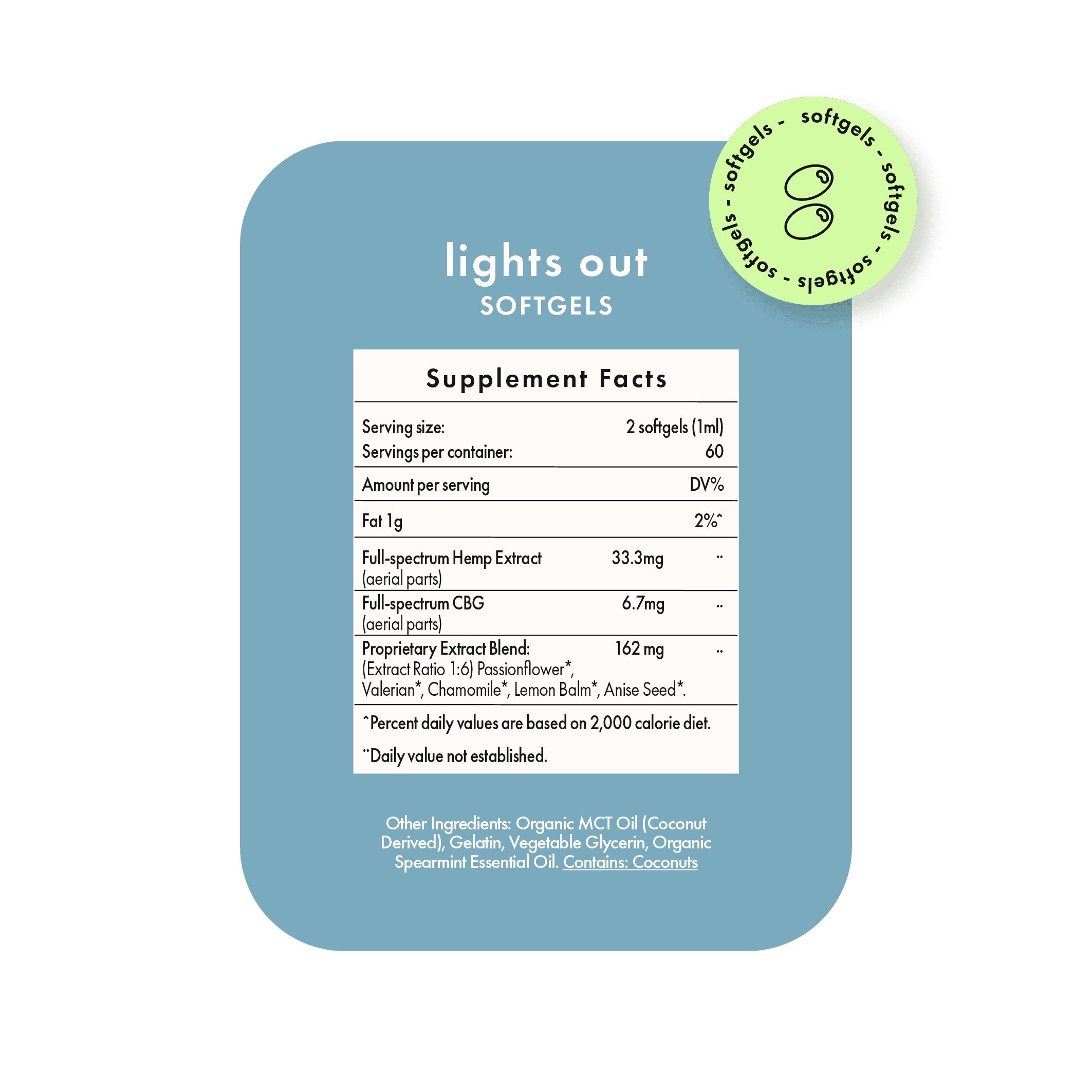 Lights Out (ZZZ) 990mg CBD 210mg CBN 120 Softgel Tablets - Xula Herbs