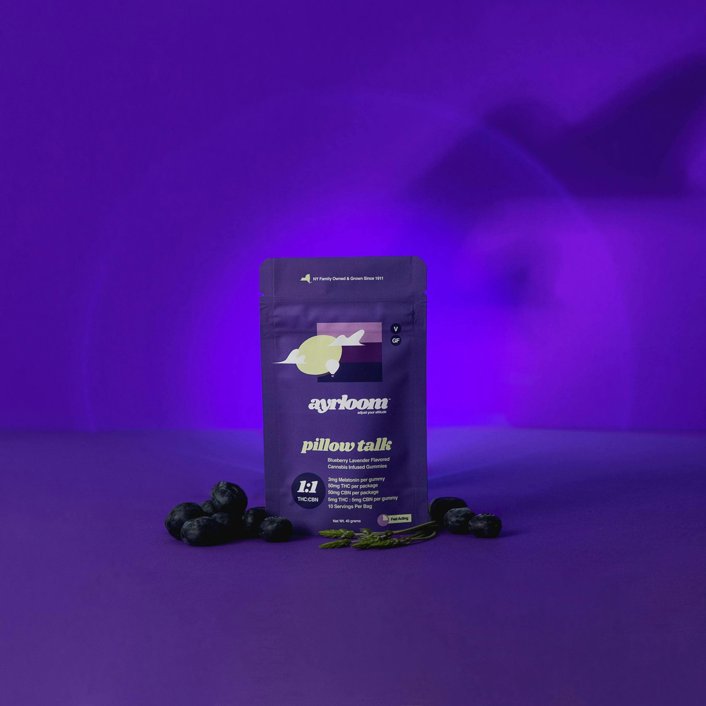 Pillow Talk 1:1 10 Pack Gummies THC: 50mg, CBN: 50mg - ayrloom