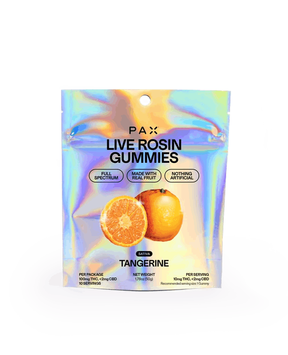 Tangerine Live Rosin Gummies • 10 pack • 100mg - PAX | Treehouse Cannabis