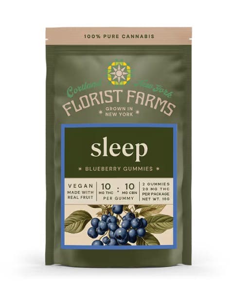 product image for Blueberry 1:1 THC:CBN 2 pack Gummies 20mg