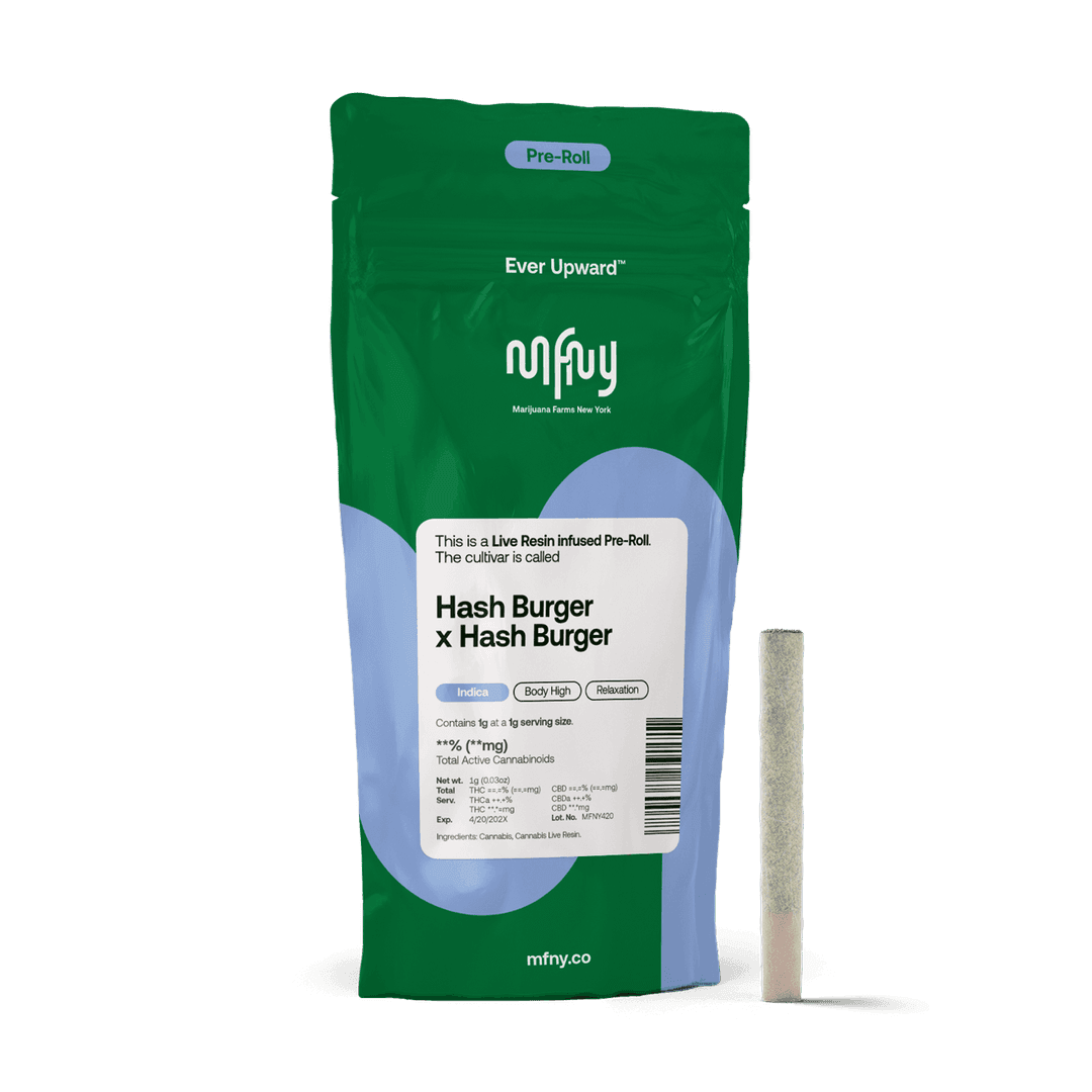 Hash Burger x Hash Burger Live Resin Infused Pre-Roll • .75g • 1 pk - MFNY | Treehouse Cannabis