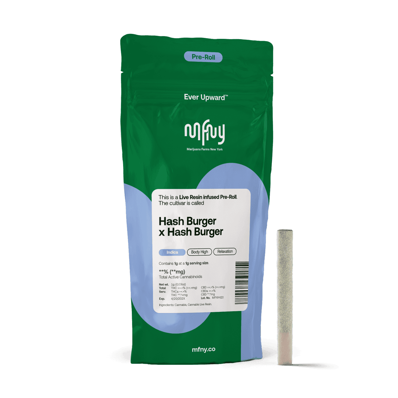 Hash Burger x Hash Burger Live Resin Infused Pre-Roll .75g 1 pk - MFNY