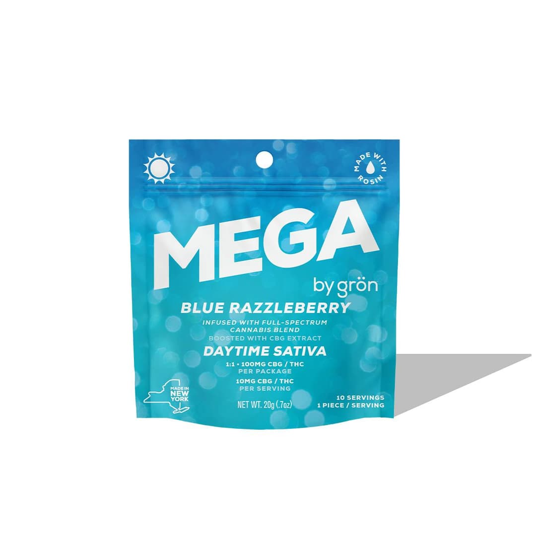 Blue Razzleberry Mega Pearl 1:1 • Single Gummy • THC: 100mg - Grön | Treehouse Cannabis