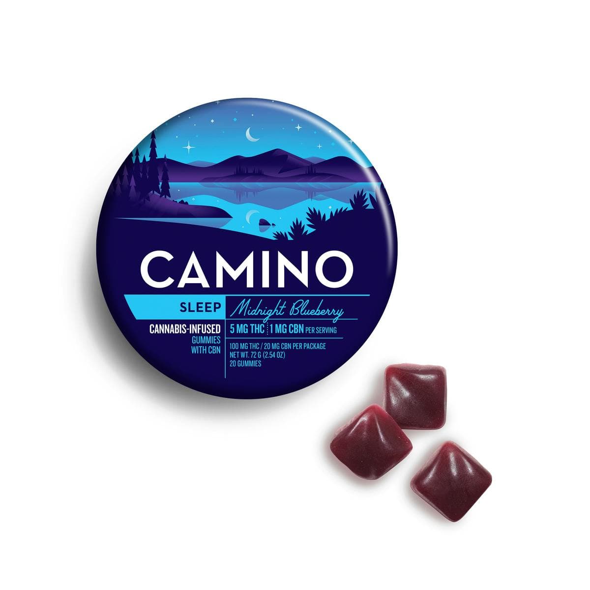 product image for Camino Midnight Blueberry 5:1 'Sleep' Gummies [20pk]