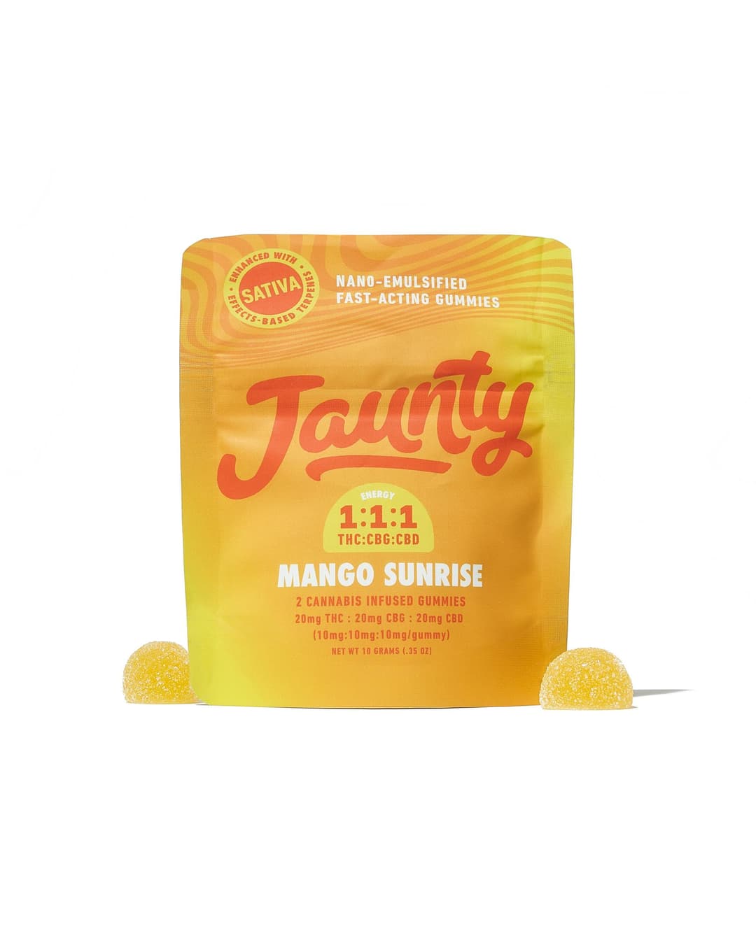 Mango Sunrise • 1:1:1 • THC:CBG:CBD • 20mg • 2pk - Jaunty | Treehouse Cannabis