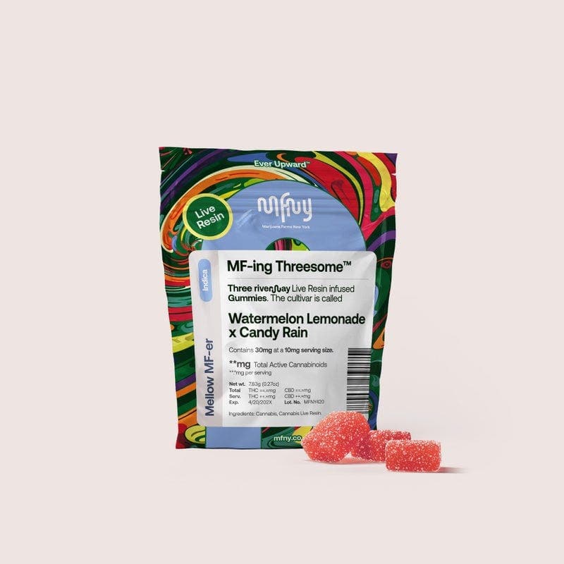 product image for Watermelon Lemonade x Candy Rain Live Resin Gummies MF-ing Threesome 3 pk