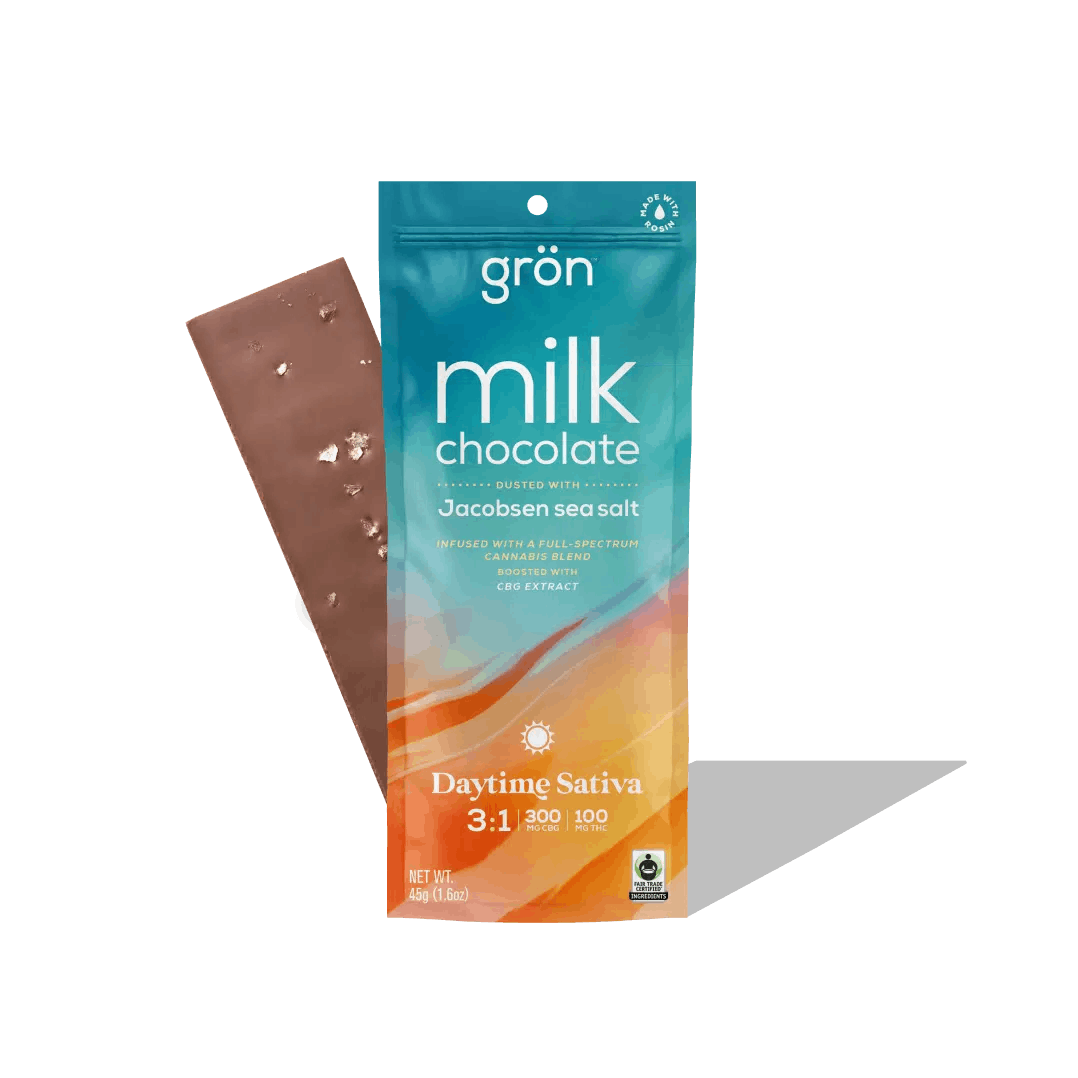 3:1 Milk Chocolate & Sea Salt Bar CBG/THC 100mg - Grön