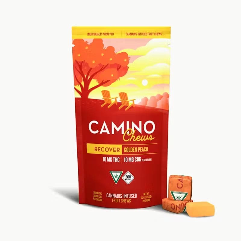 Golden Peach 1:1 THC/CBG Chews 10 pack • 100 mg - Camino | Treehouse Cannabis