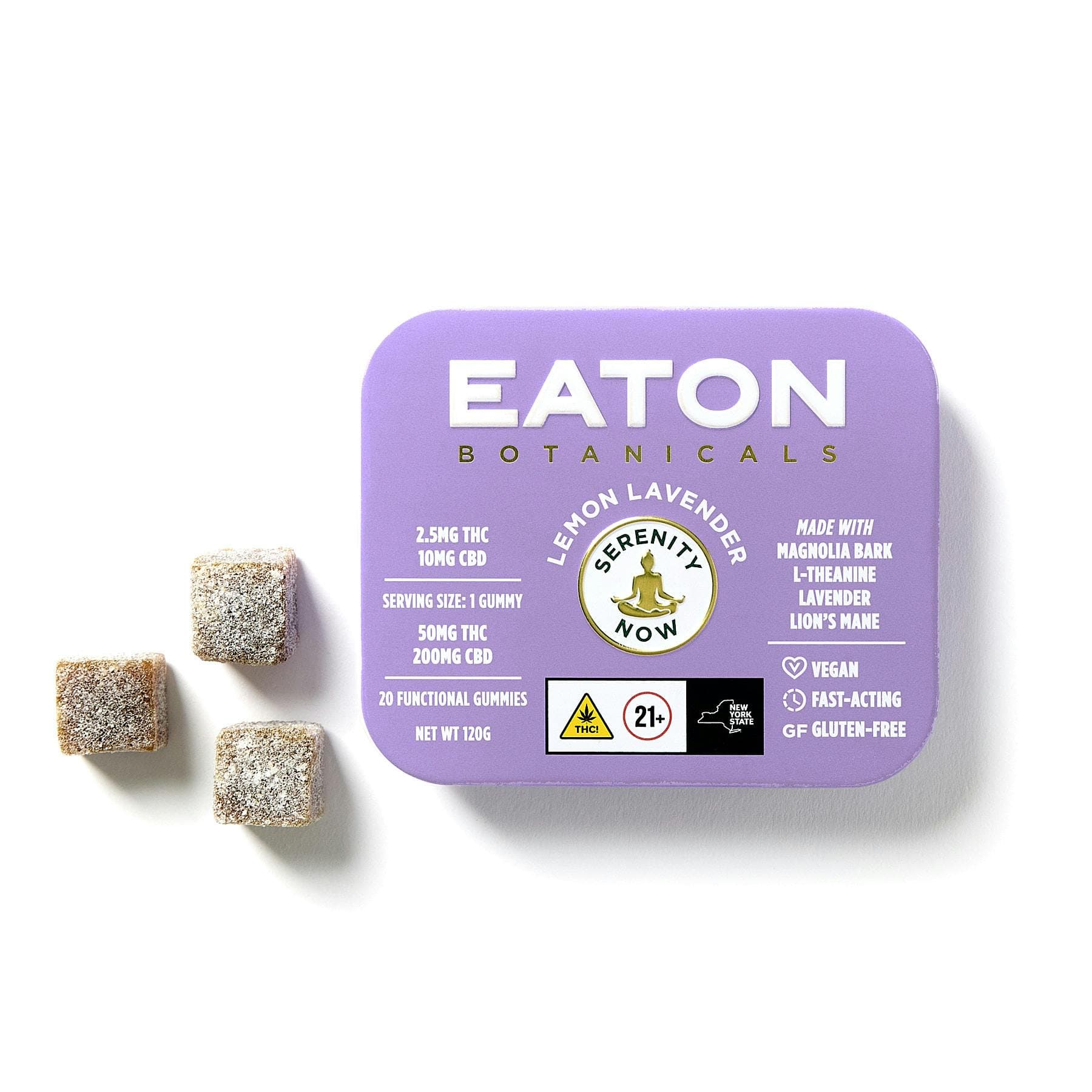product image for Serenity Now Lemon Lavender 20 Pack Gummies THC: 50mg, CBD: 200mg