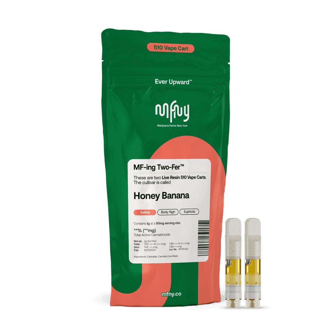 Honey Banana Live Resin 510 Cart Two-Fer • 1G • 2pk - MFNY | Treehouse Cannabis